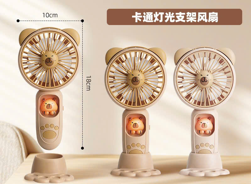 Quạt cầm tay mini capybara, kuromi, quạt sạc công nghệ cao turbo màn led, Quạt quạt tích điện để bàn nhỏ gọn