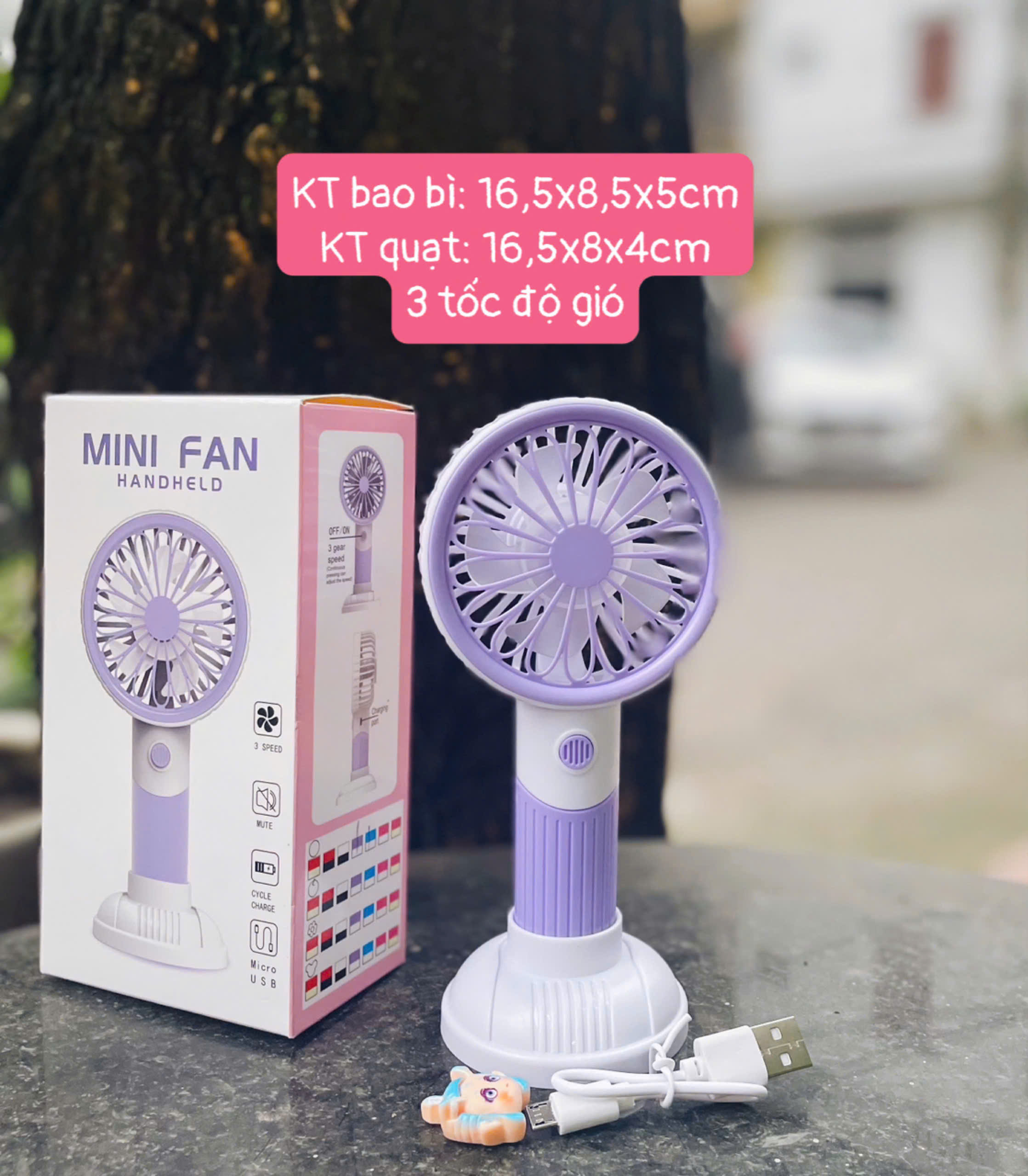 Quạt cầm tay mini capybara, kuromi, quạt sạc công nghệ cao turbo màn led, Quạt quạt tích điện để bàn nhỏ gọn