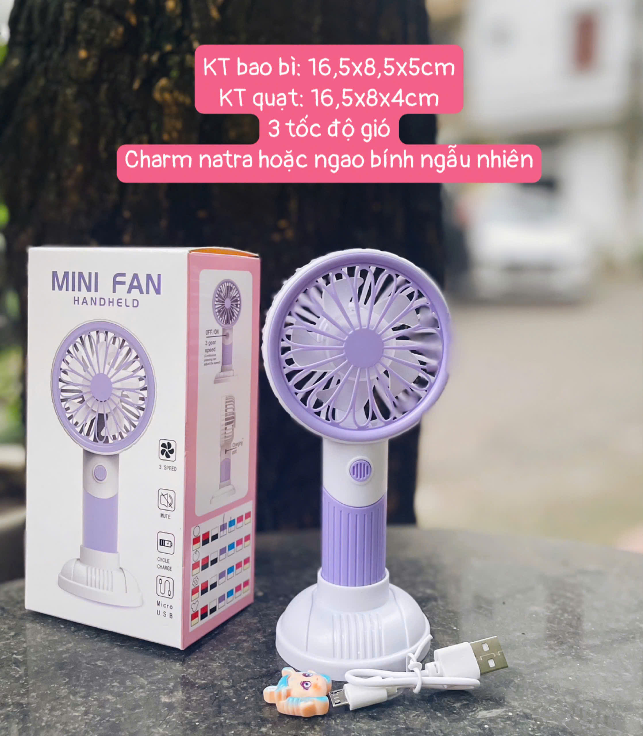 Quạt cầm tay mini capybara, kuromi, quạt sạc công nghệ cao turbo màn led, Quạt quạt tích điện để bàn nhỏ gọn