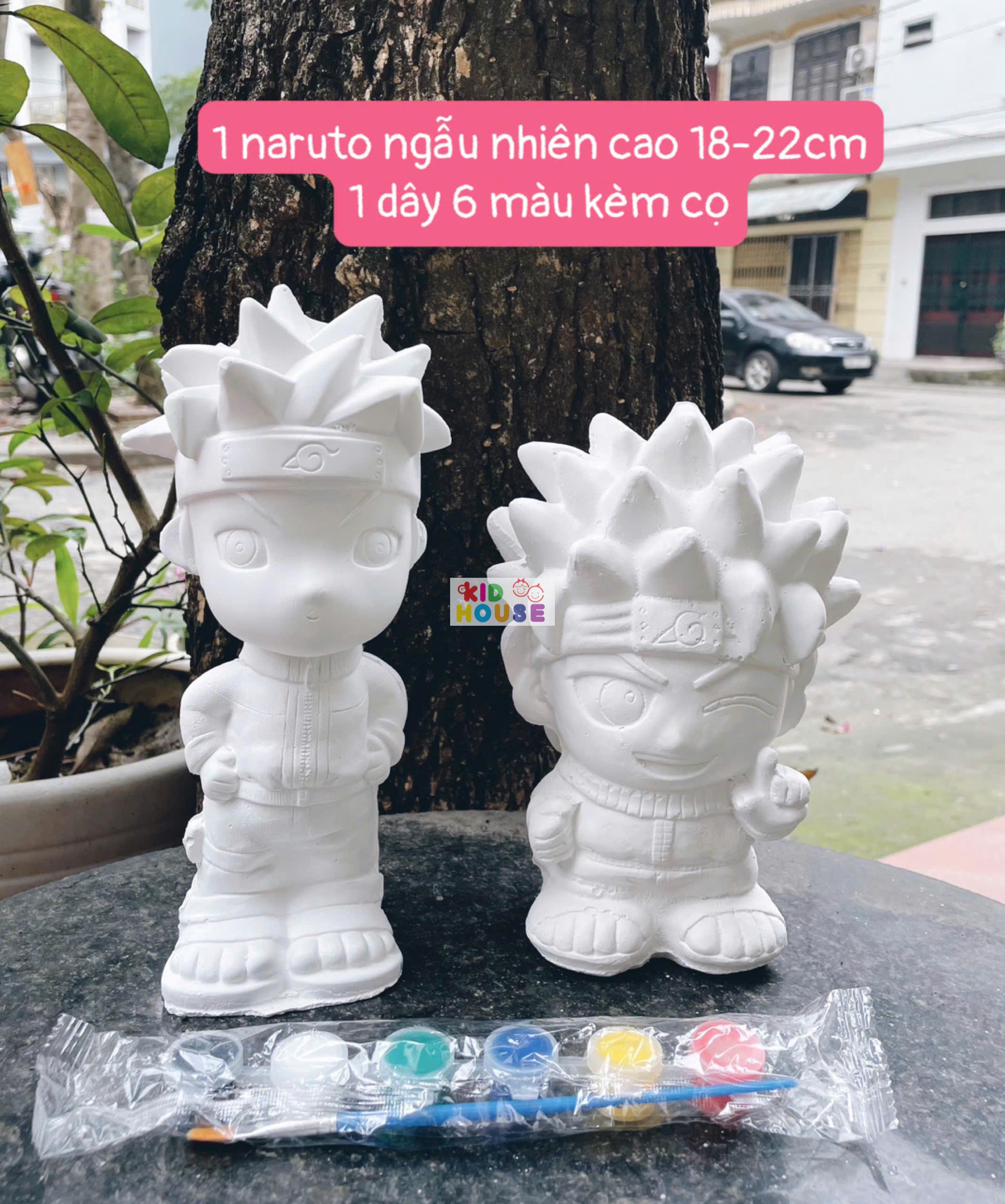 (Size to 16-23cm) Tượng thạch cao bé ba, labubu, kuromi, capybara, công chúa, siêu nhân, Set tô tượng kèm màu và bút vẽ