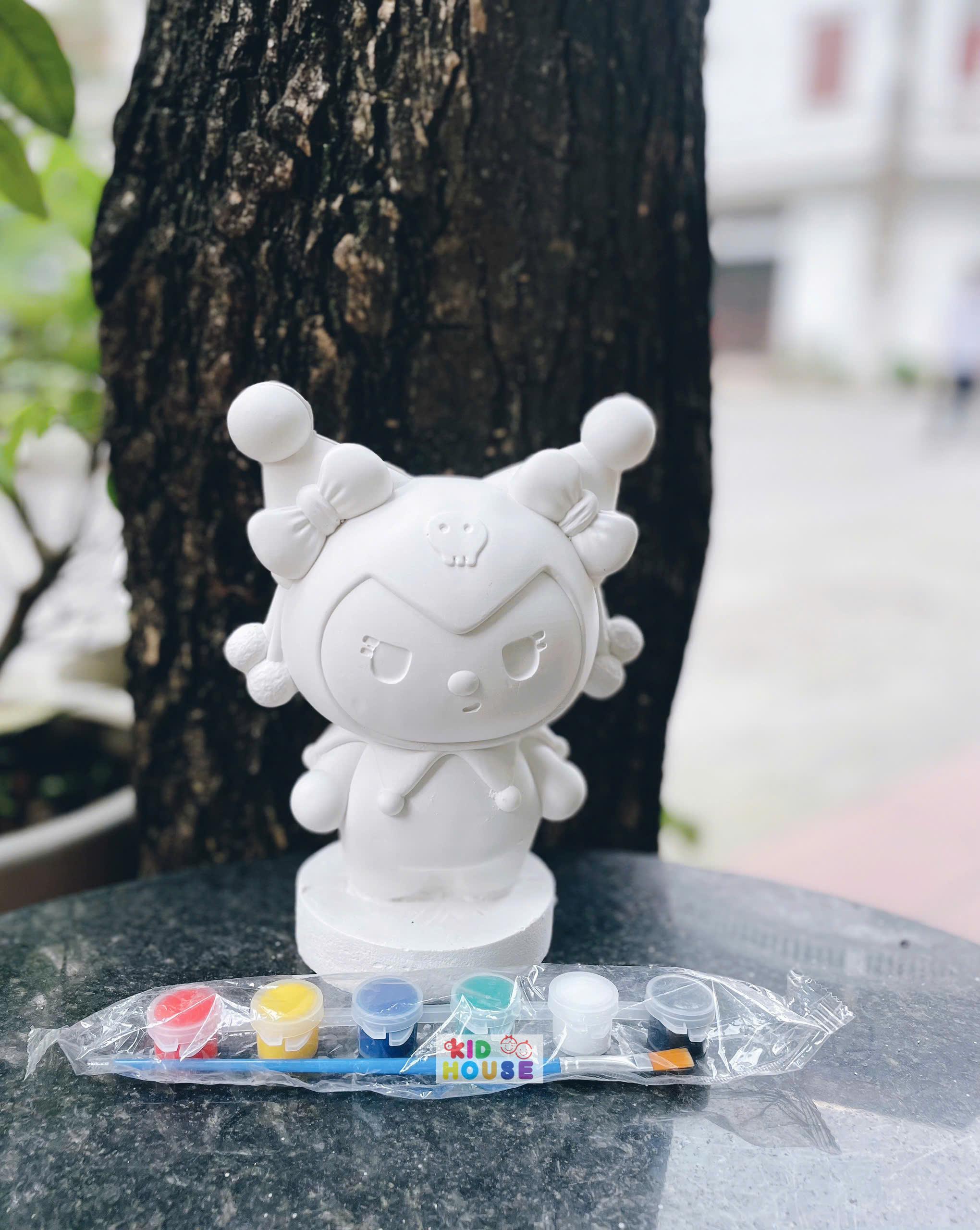 (Size to 16-23cm) Tượng thạch cao bé ba, labubu, kuromi, capybara, công chúa, siêu nhân, Set tô tượng kèm màu và bút vẽ