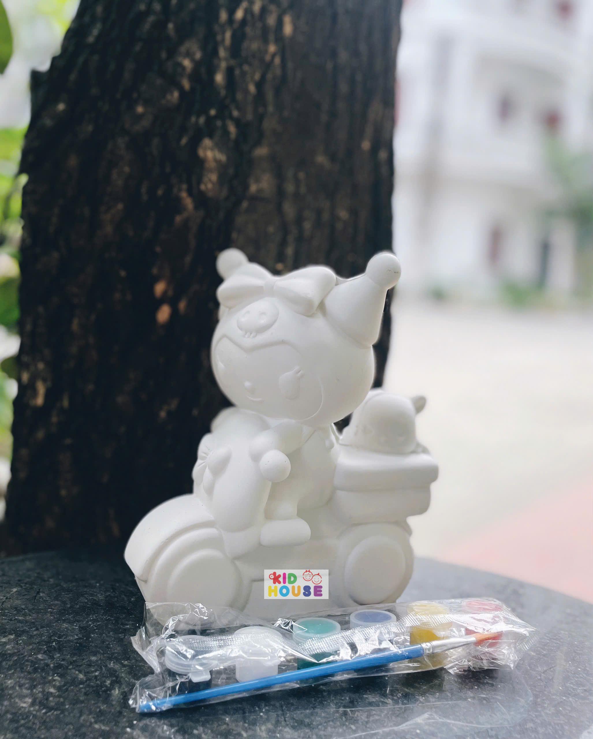 (Size to 16-23cm) Tượng thạch cao bé ba, labubu, kuromi, capybara, công chúa, siêu nhân, Set tô tượng kèm màu và bút vẽ