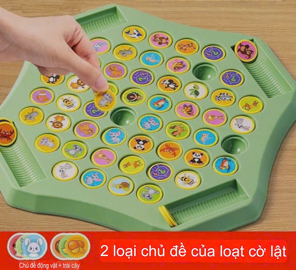 (Size to) Cờ lật luyện tập trí nhớ, trò chơi cờ liên xích tam giác dây thun, Đồ chơi trí tuệ giáo dục cho bé