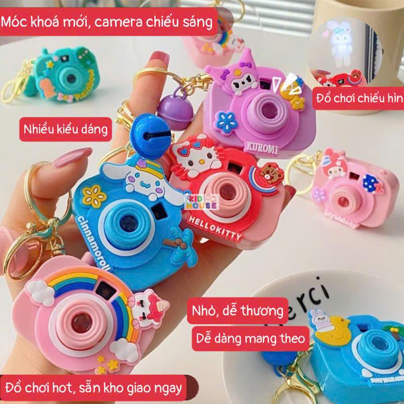 Móc khóa máy ảnh đồ chơi mini, chiếu hình các nhân vật hoạt hình sanrio, capybara, đồ chơi máy ảnh chiếu hình cute