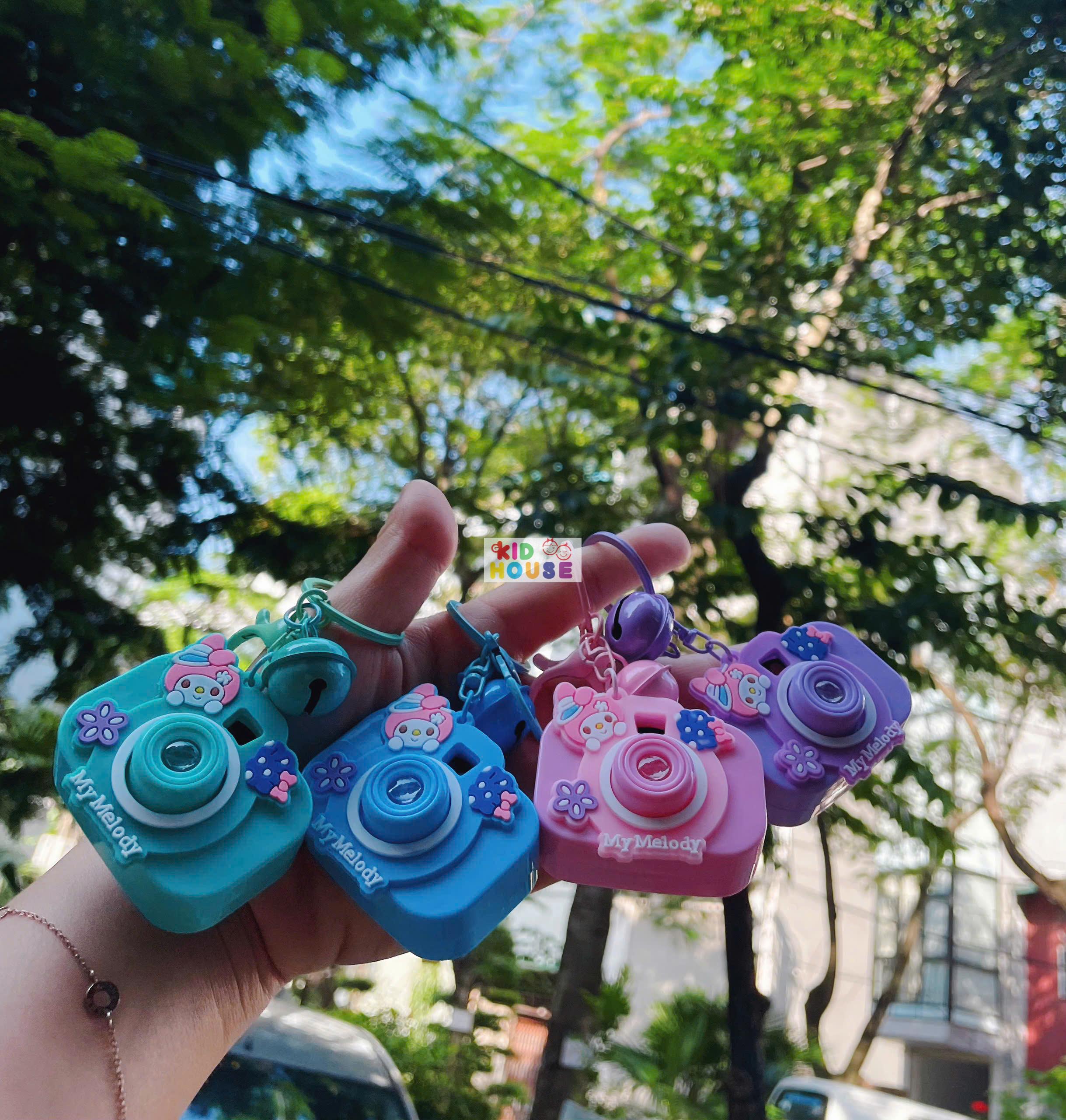 Móc khóa máy ảnh đồ chơi mini, chiếu hình các nhân vật hoạt hình sanrio, capybara, đồ chơi máy ảnh chiếu hình cute