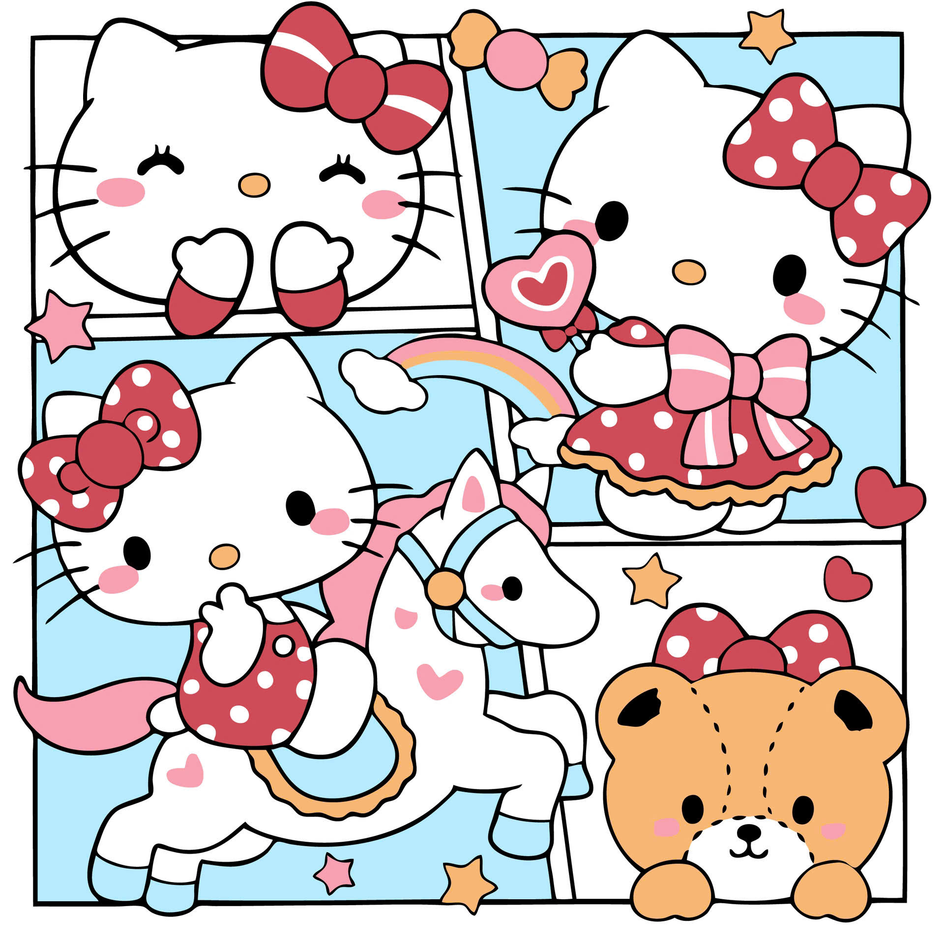 Tranh tô màu số hóa đã căng khung kèm màu, cọ size 20x20, tranh số hóa hoạt hình, bé ba, phong cảnh, loopy, cappy bara