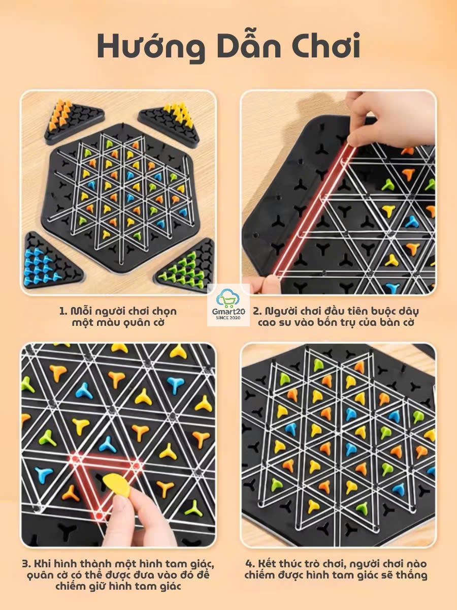 Cờ liên xích dây thun, đồ chơi cờ tam giác dây thun, đồ chơi trẻ em phát triển trí tuệ