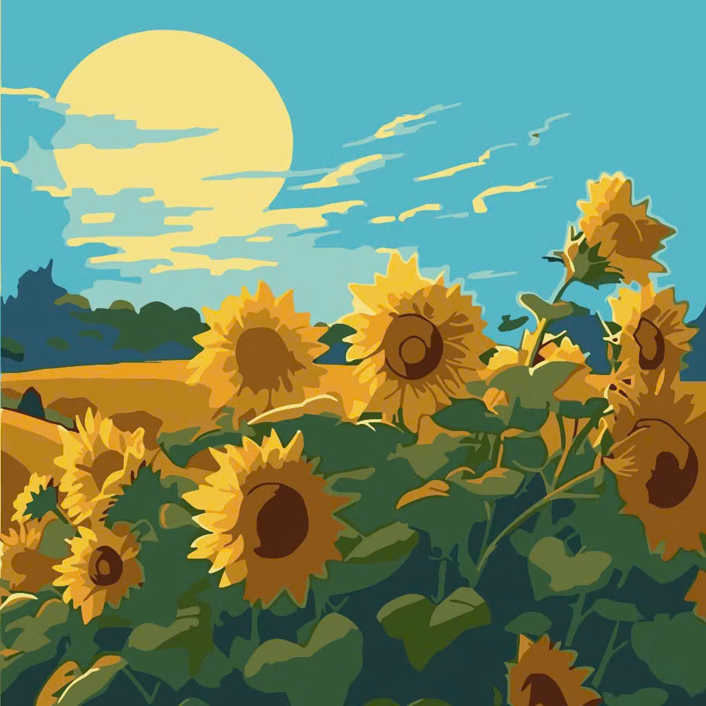 Tranh tô màu số hóa đã căng khung kèm màu, cọ size 20x20, tranh số hóa hoạt hình, bé ba, phong cảnh, loopy, cappy bara