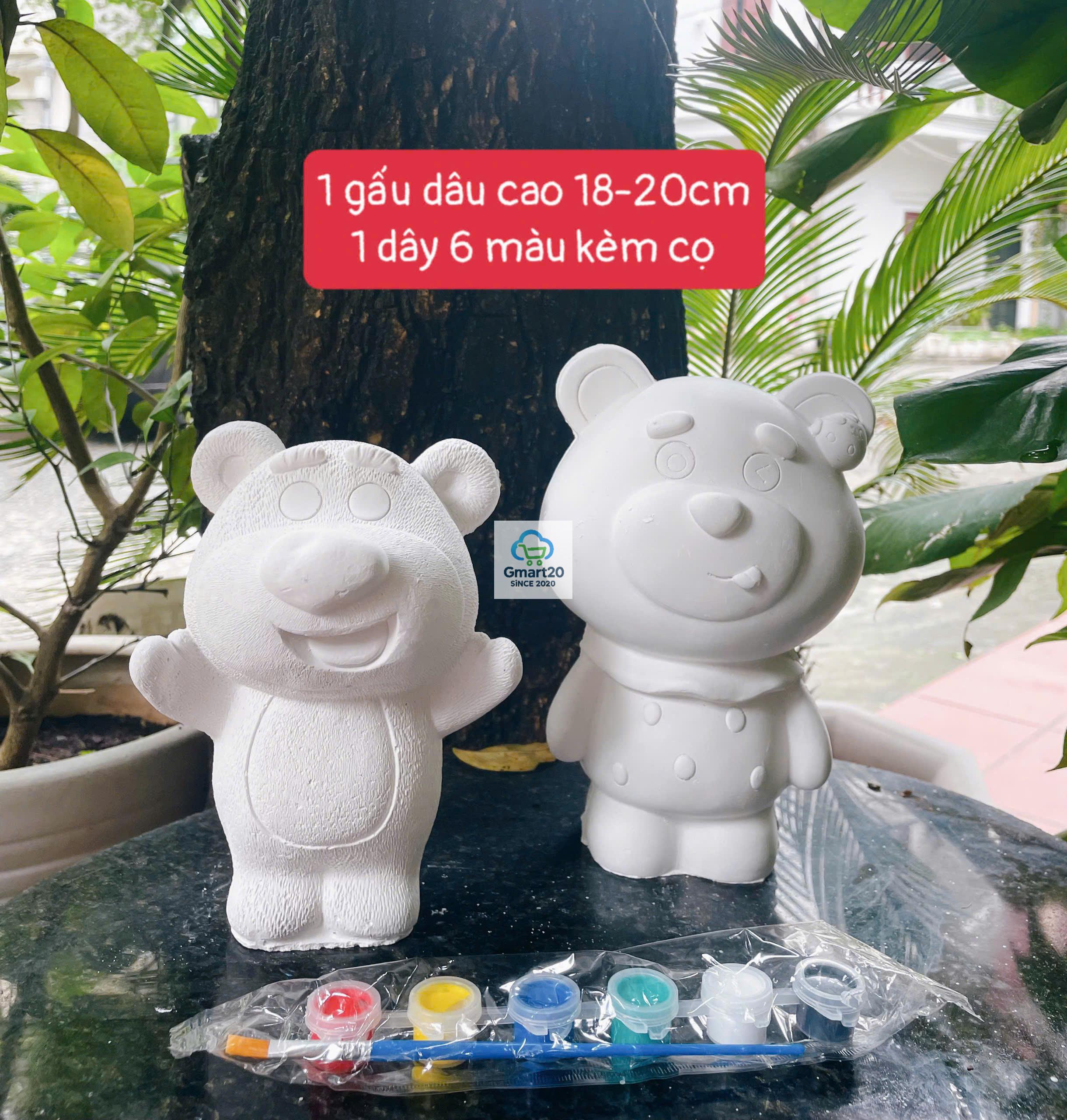 (Size to 16-23cm) Tượng thạch cao bé ba, labubu, kuromi, capybara, công chúa, siêu nhân, Set tô tượng kèm màu và bút vẽ