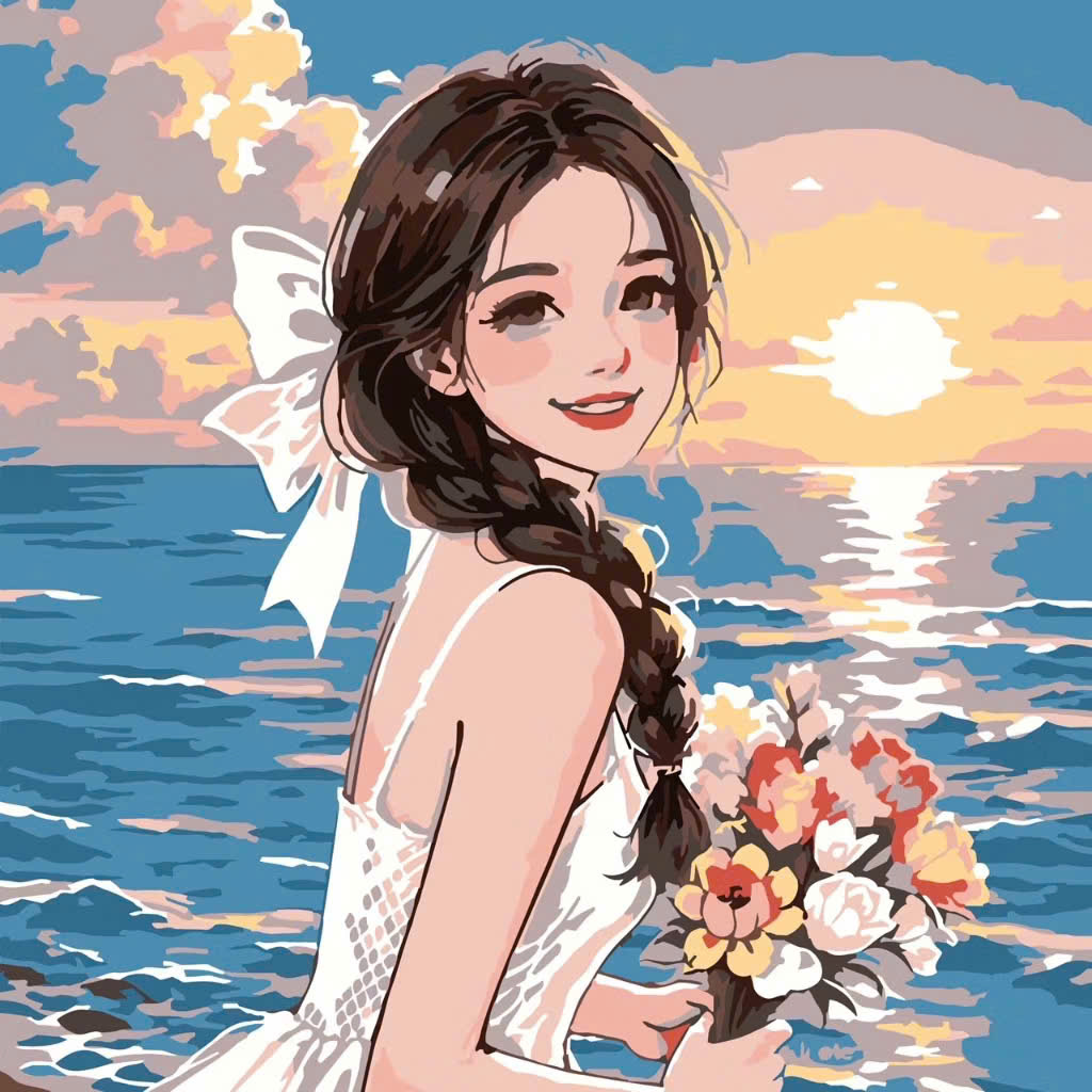 Tranh tô màu số hóa đã căng khung kèm màu, cọ size 20x20, tranh số hóa hoạt hình, bé ba, phong cảnh, loopy, cappy bara