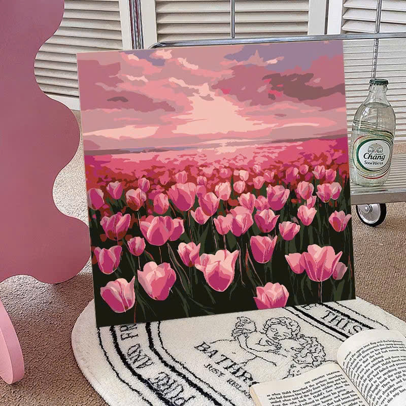 Tranh tô màu số hóa đã căng khung kèm màu, cọ size 20x20, tranh số hóa hoạt hình, bé ba, phong cảnh, loopy, cappy bara