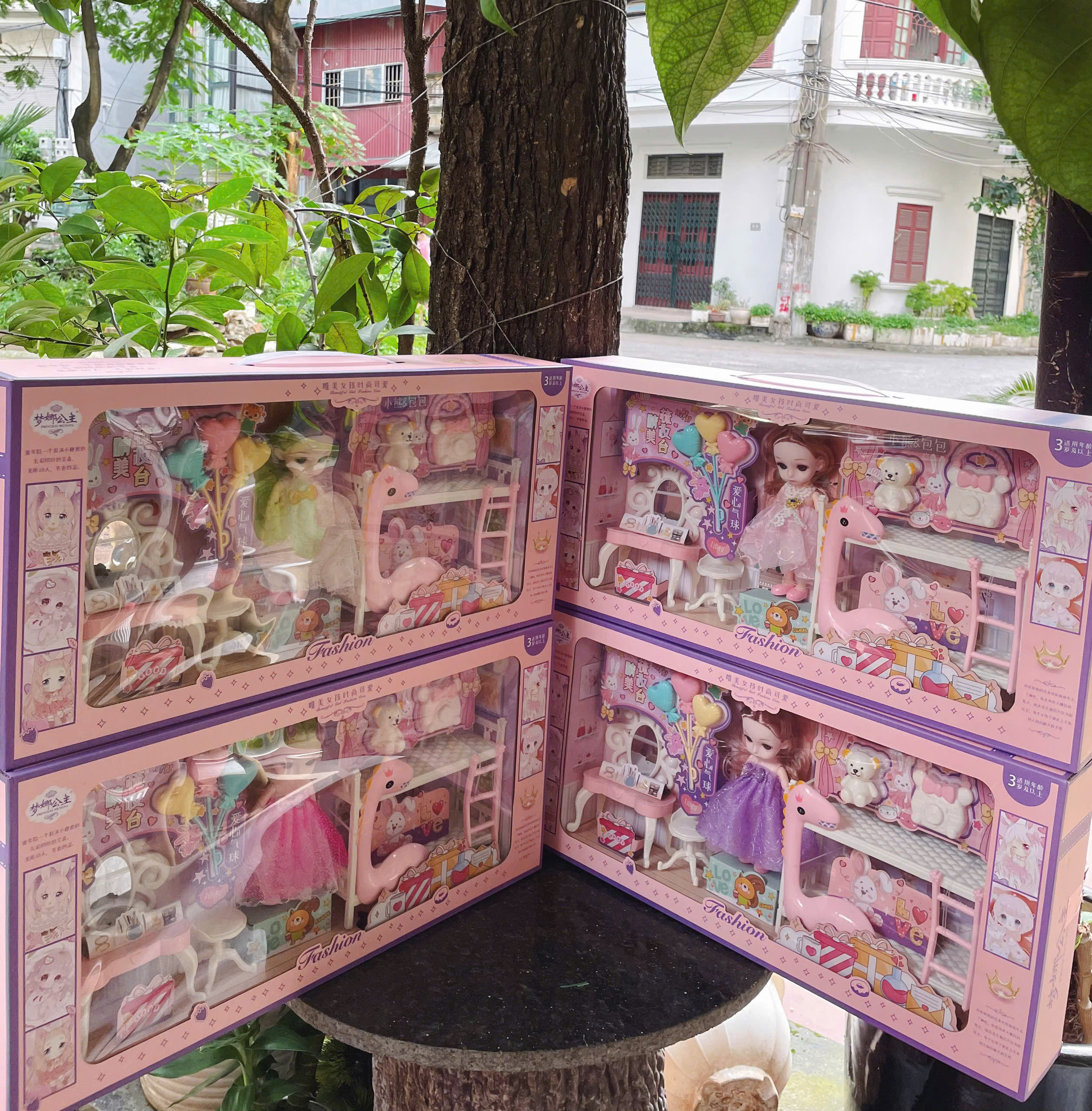 Bộ đồ chơi búp bê bé gái kèm phụ kiện cao cấp, Búp Bê Công Chúa thời trang kèm xe đẩy đồ chơi