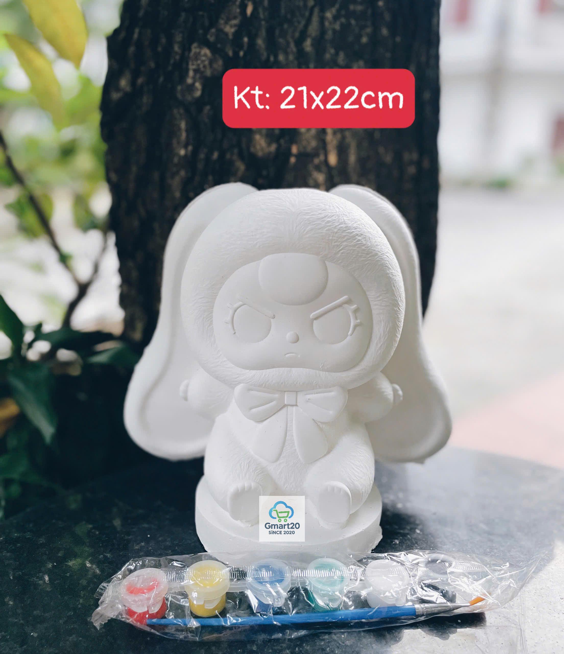 (Size to 16-23cm) Tượng thạch cao bé ba, labubu, kuromi, capybara, công chúa, siêu nhân, Set tô tượng kèm màu và bút vẽ