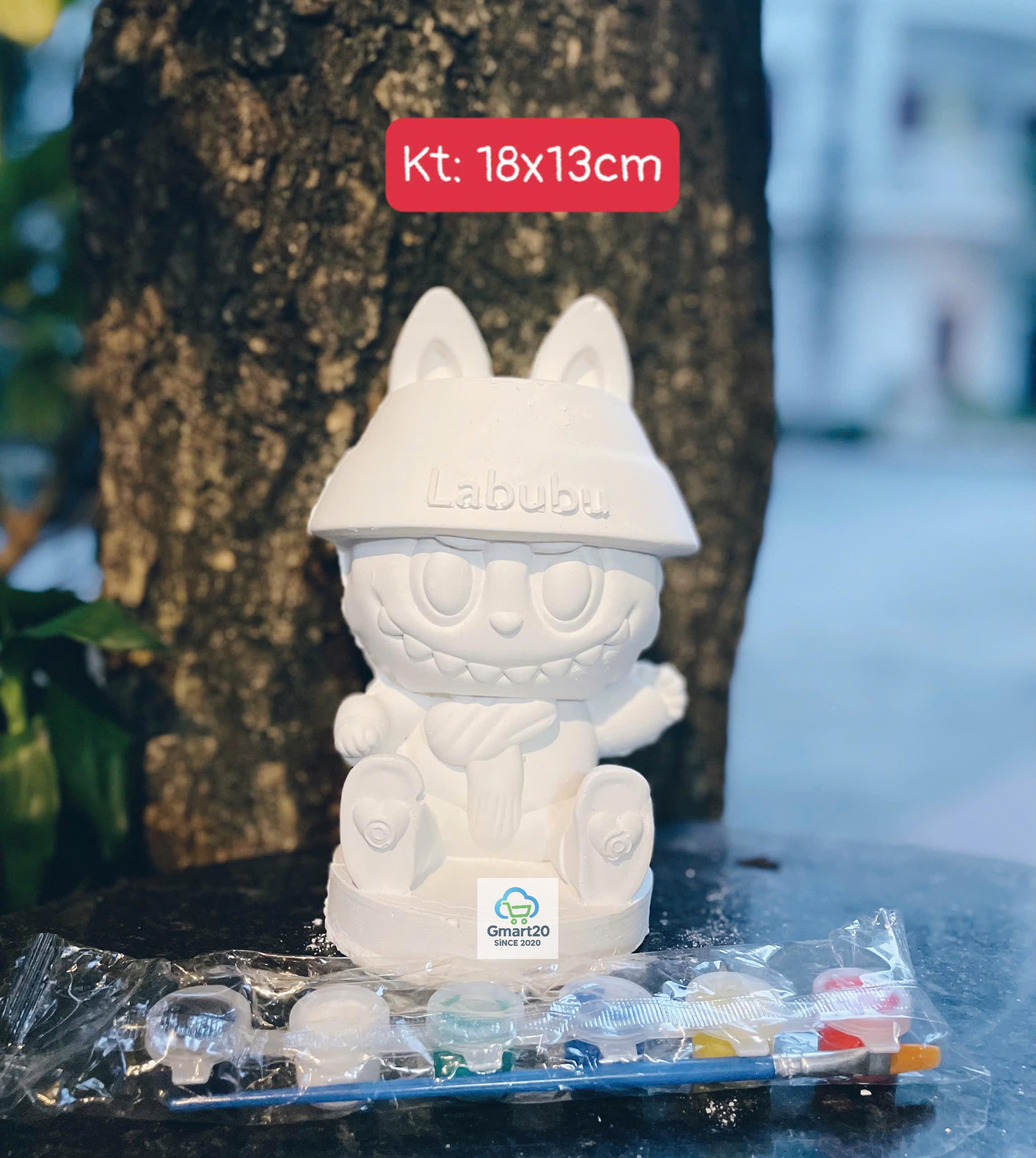 (Size to 16-23cm) Tượng thạch cao bé ba, labubu, kuromi, capybara, công chúa, siêu nhân, Set tô tượng kèm màu và bút vẽ