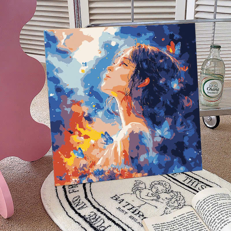 Tranh tô màu số hóa đã căng khung kèm màu, cọ size 20x20, tranh số hóa hoạt hình, bé ba, phong cảnh, loopy, cappy bara