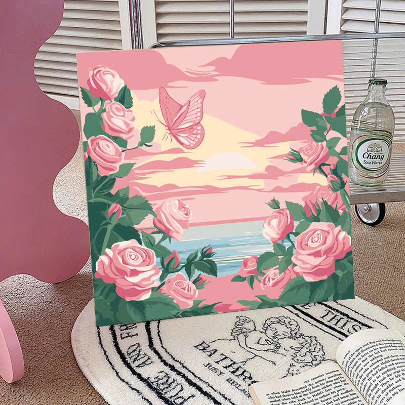 Tranh tô màu số hóa đã căng khung kèm màu, cọ size 20x20, tranh số hóa hoạt hình, bé ba, phong cảnh, loopy, cappy bara