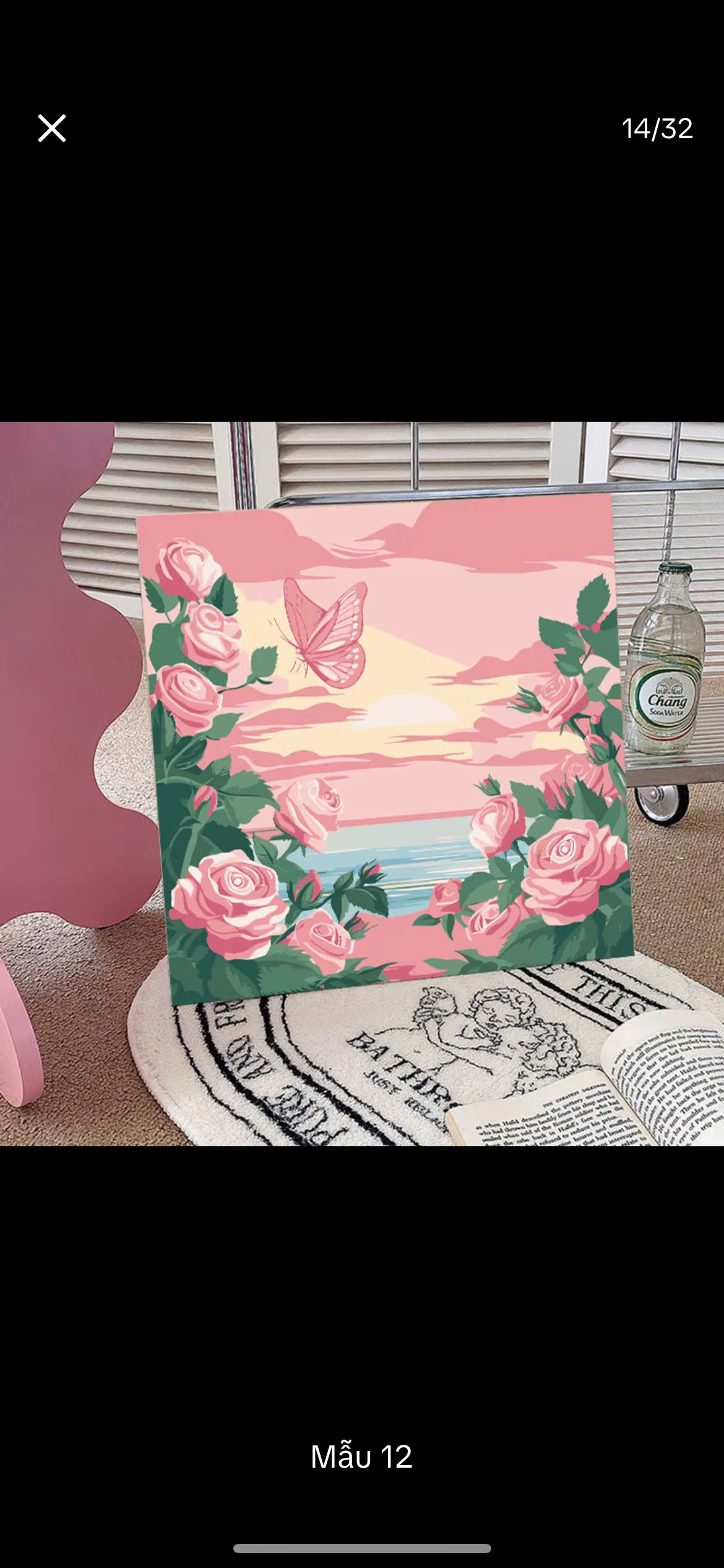 Tranh tô màu số hóa đã căng khung kèm màu, cọ size 20x20, tranh số hóa hoạt hình, bé ba, phong cảnh, loopy, cappy bara