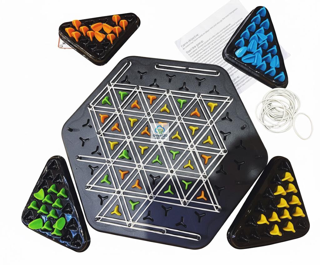 Cờ liên xích dây thun, đồ chơi cờ tam giác dây thun, đồ chơi trẻ em phát triển trí tuệ