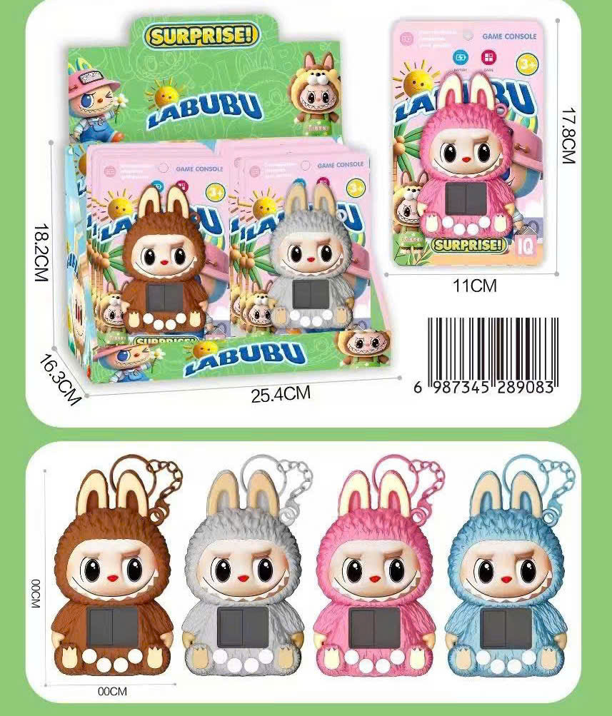 Máy game nuôi thú ảo mini labubu, stick kèm móc khóa dễ thương, rèn luyện tính kiên nhẫn và trách nhiệm