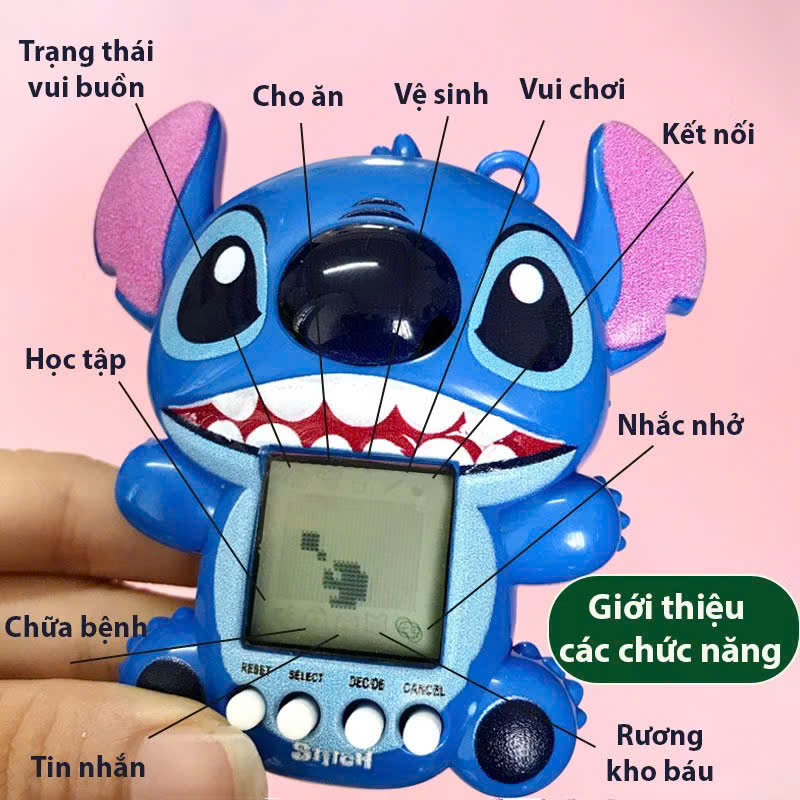 Máy game nuôi thú ảo mini labubu, stick kèm móc khóa dễ thương, rèn luyện tính kiên nhẫn và trách nhiệm