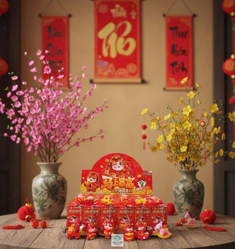 Blindbox hộp mù bí ẩn 24 móc khóa bé ba, capybara, kuromi, labubu, hộp mù móc khóa trang trí balo túi xách