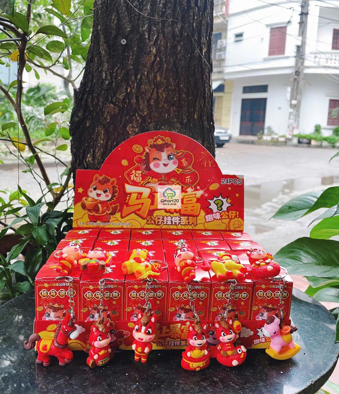 Blindbox hộp mù bí ẩn 24 móc khóa bé ba, capybara, kuromi, labubu, hộp mù móc khóa trang trí balo túi xách