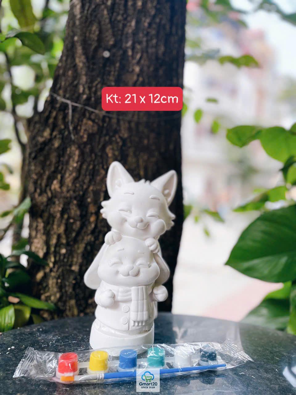 (Size to 16-23cm) Tượng thạch cao bé ba, labubu, kuromi, capybara, công chúa, siêu nhân, Set tô tượng kèm màu và bút vẽ