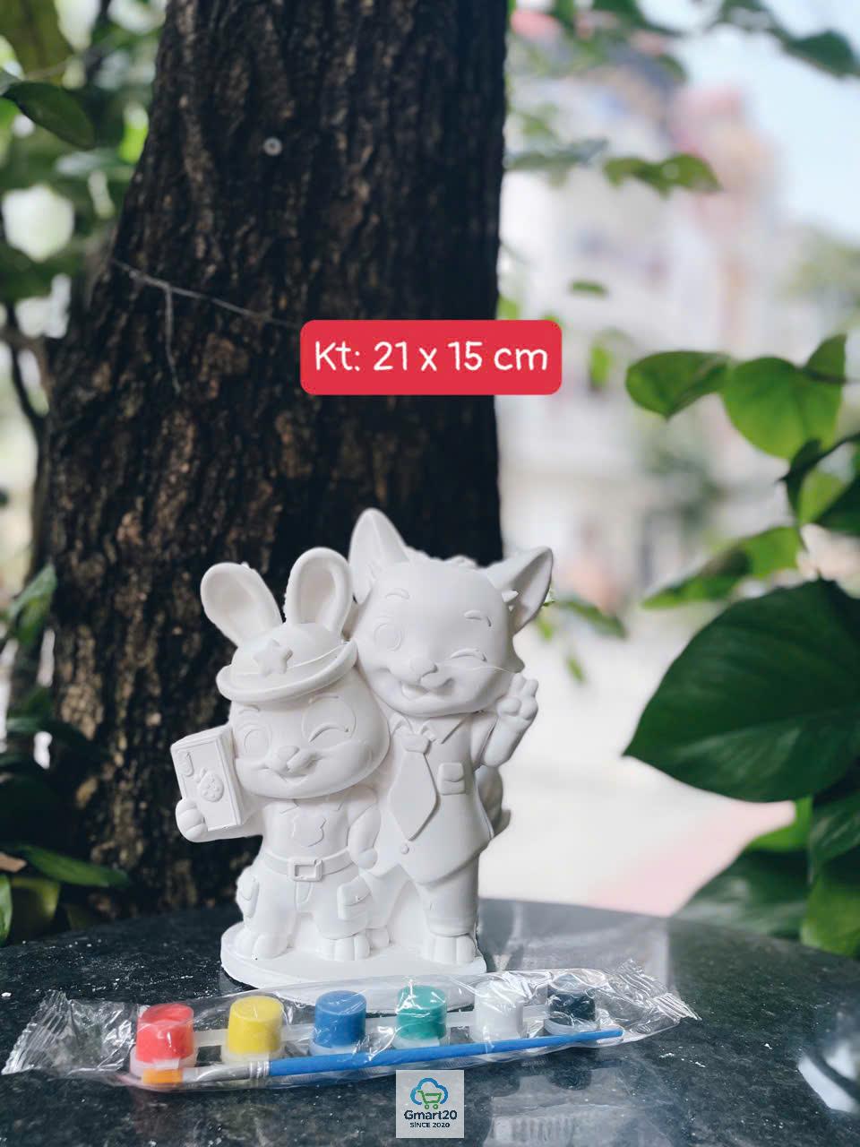 (Size to 16-23cm) Tượng thạch cao bé ba, labubu, kuromi, capybara, công chúa, siêu nhân, Set tô tượng kèm màu và bút vẽ