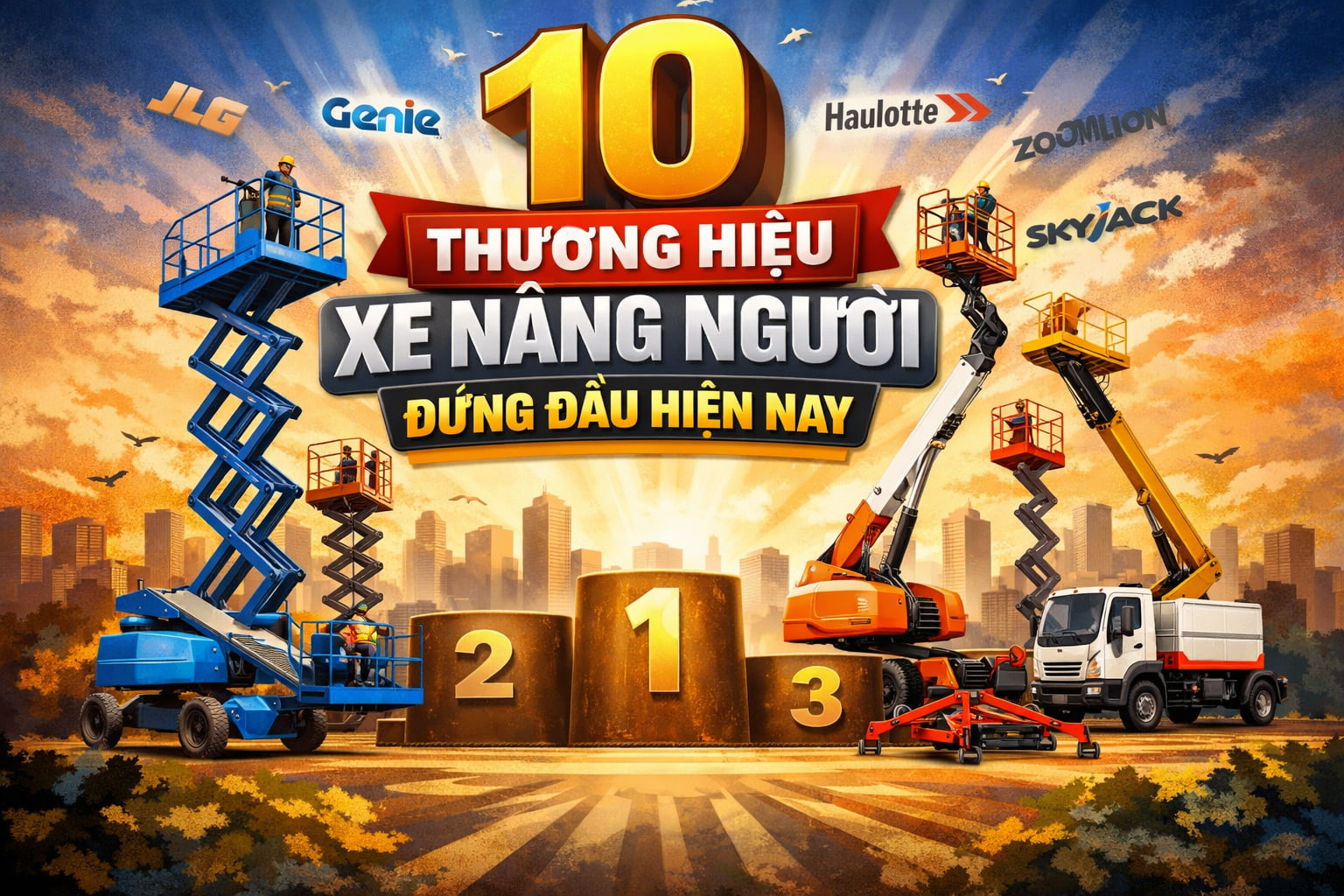 10 Thương Hiệu Xe Nâng Người Đứng Đầu Hiện Nay