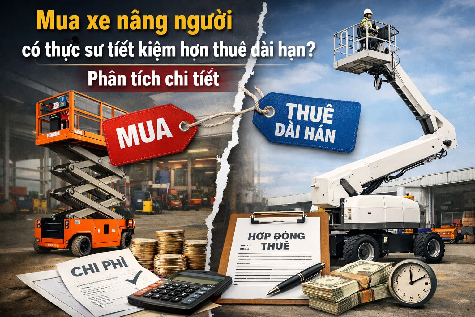 Mua xe nâng người có thực sự tiết kiệm hơn thuê dài hạn? Phân tích chi tiết