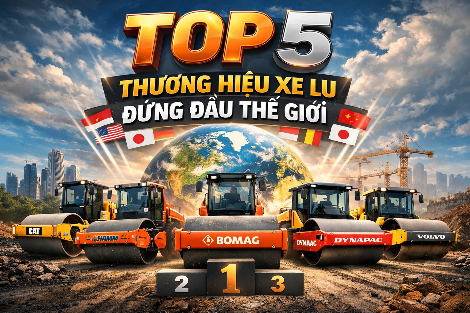 Top 5 Thương Hiệu Xe Lu Đứng Đầu Thế Giới