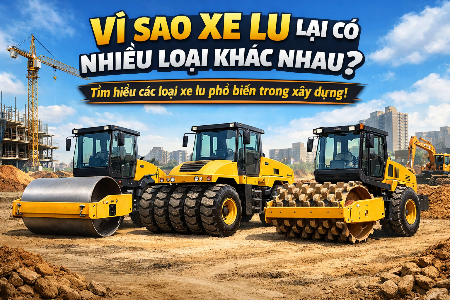 Vì sao xe lu lại có nhiều loại khác nhau? Tìm hiểu các loại xe lu phổ biến trong xây dựng