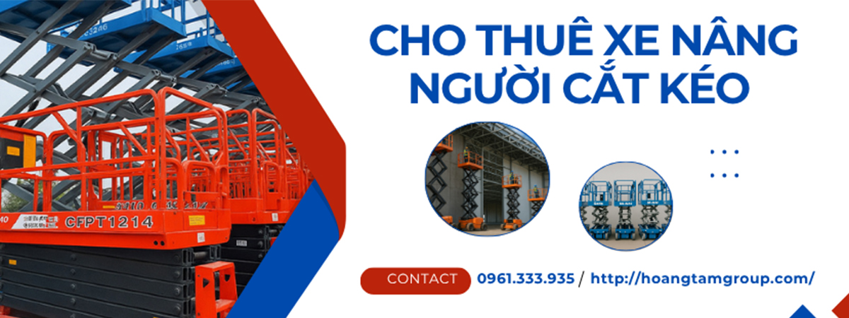 Thuê xe nâng người cắt kéo