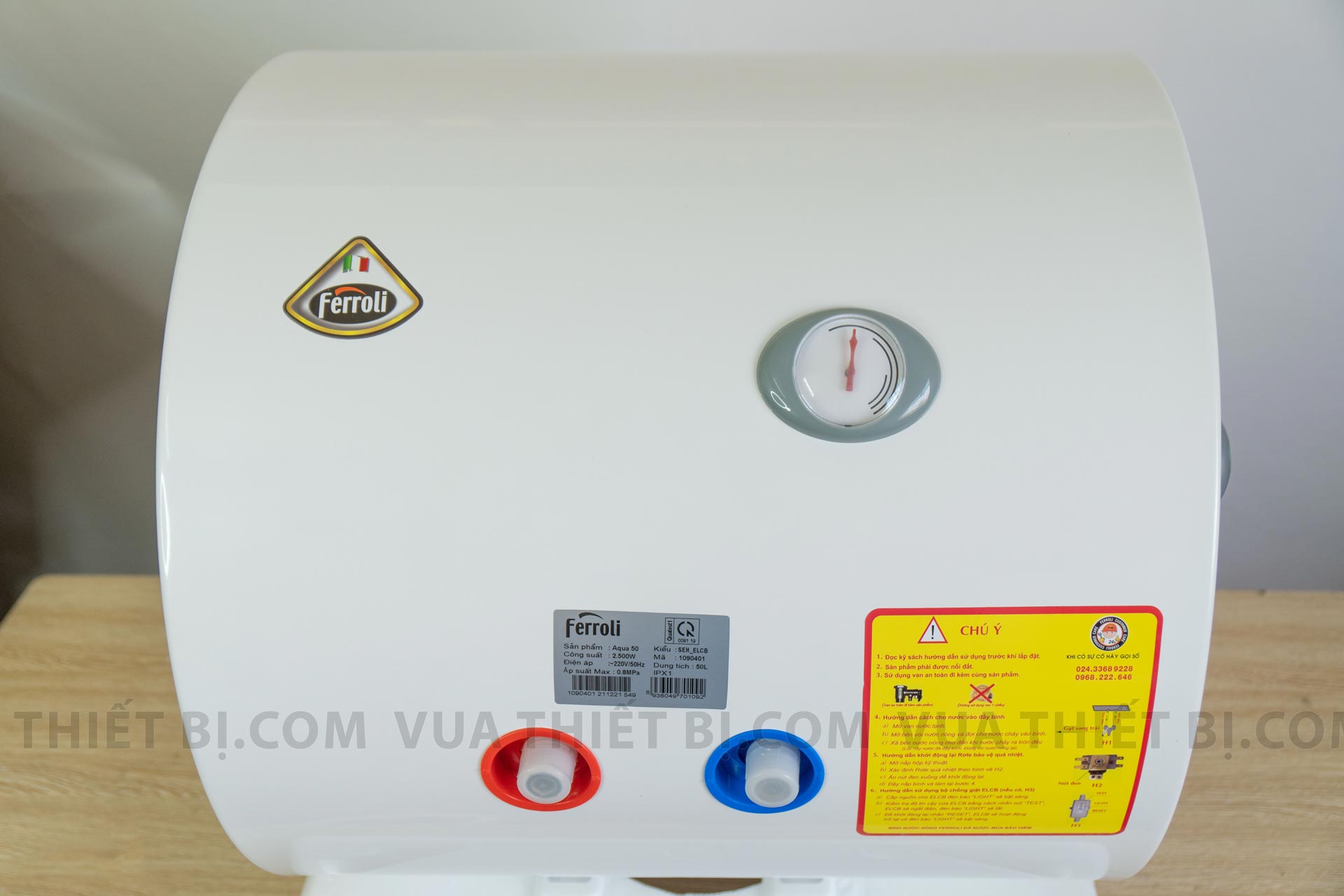 Bình nước nóng Aqua 80L ngang chống giật 2.500 W