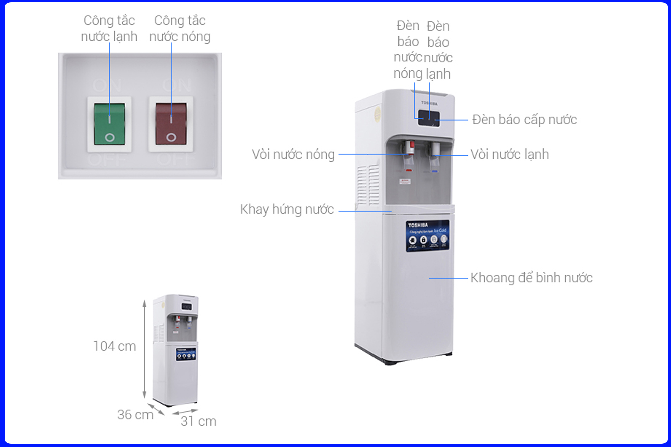Máy nước nóng lạnh Toshiba RWF-W1669BV(W1)