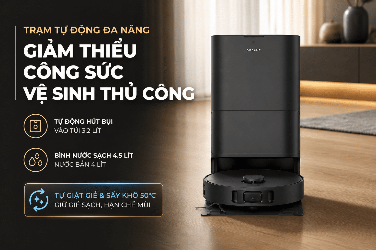 Robot hút bụi lau nhà Dreame D30 Ultra CE
