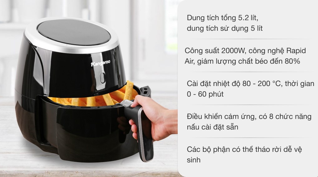 NỒI CHIÊN KHÔNG DẦU KANGAROO KG 52AF1A