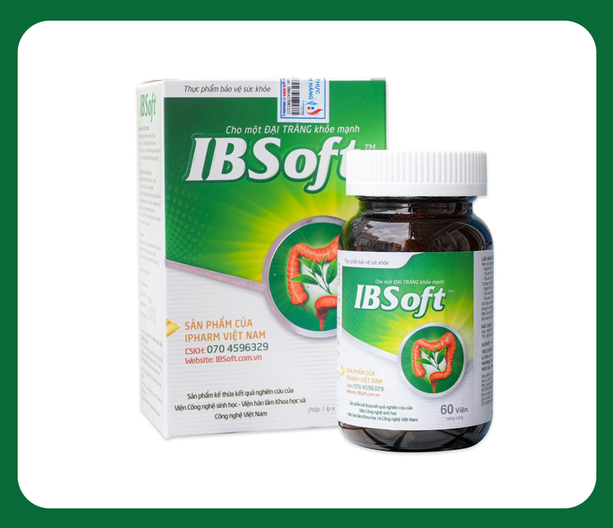 TPBVSK IBSoft - Viên lợi khuẩn bản địa hướng đích hỗ trợ bệnh đại tràng - Hộp 60 viên