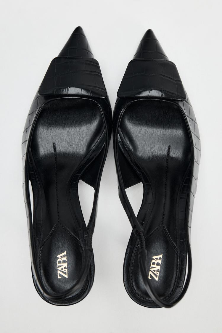 SLINGBACK SHOES WITH PRINT DETAIL