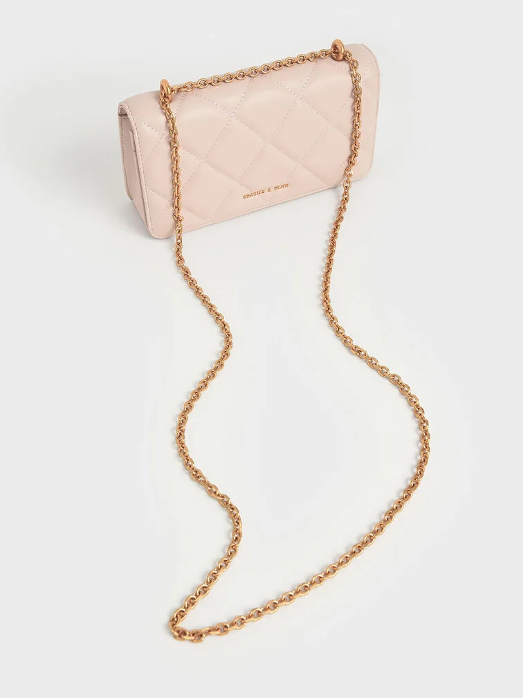 Handle Quilted Long Wallet