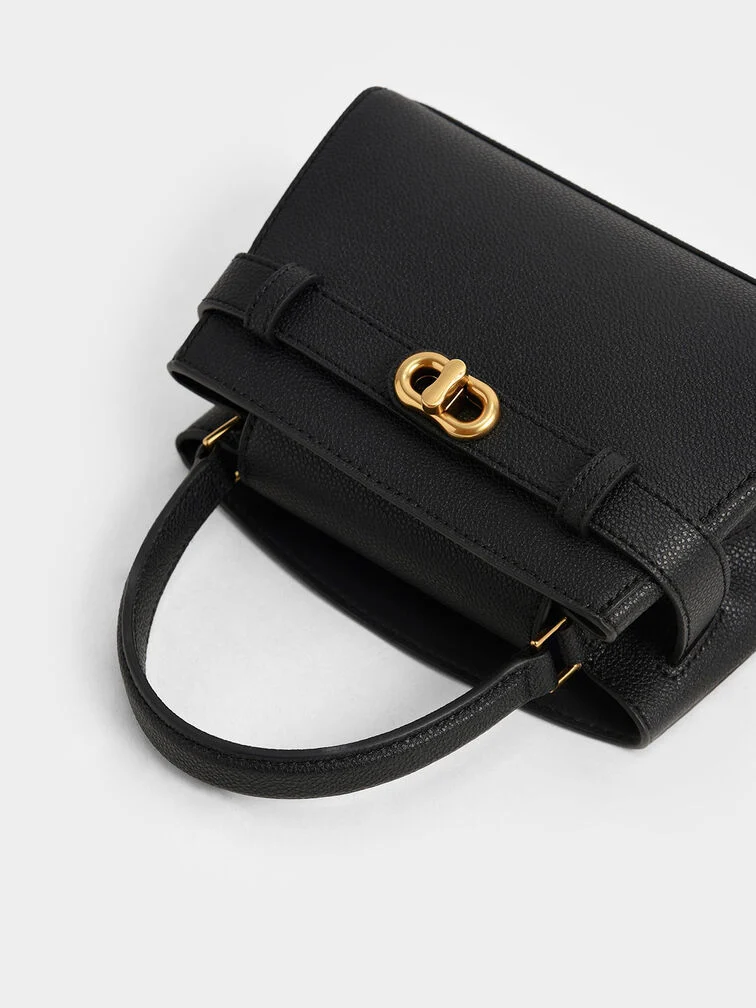 Aubrielle Metallic Buckle HandBag