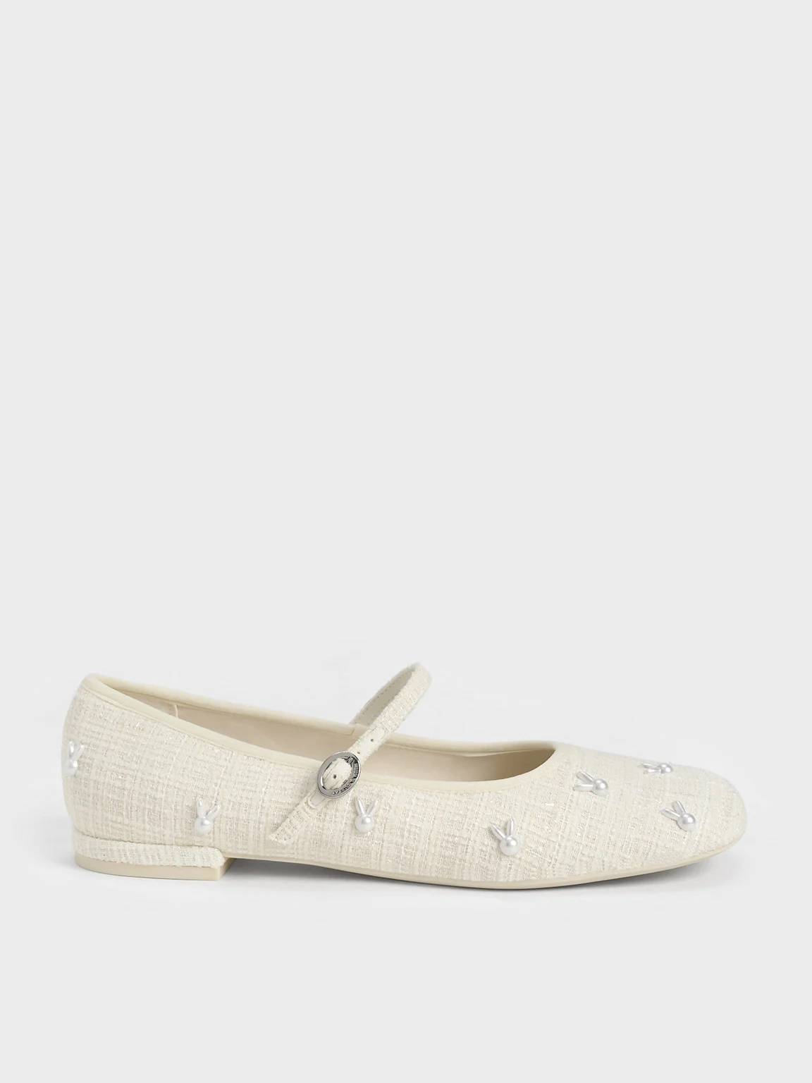 Bunny Tweed Mary Jane Flats