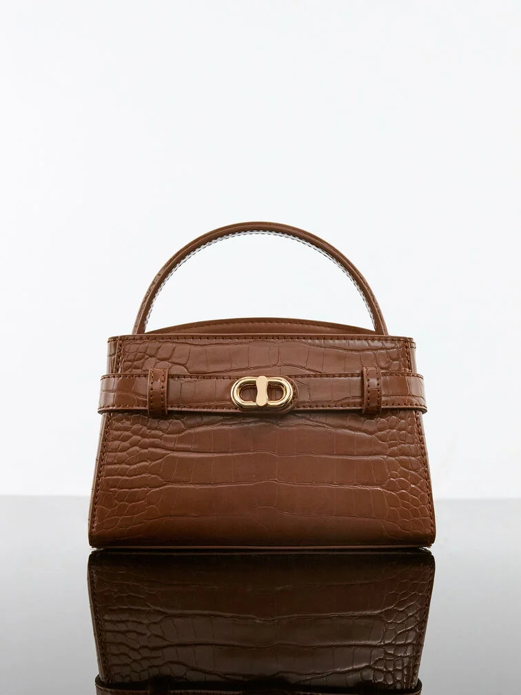 Aubrielle Croc-Effect Top Handle Bag