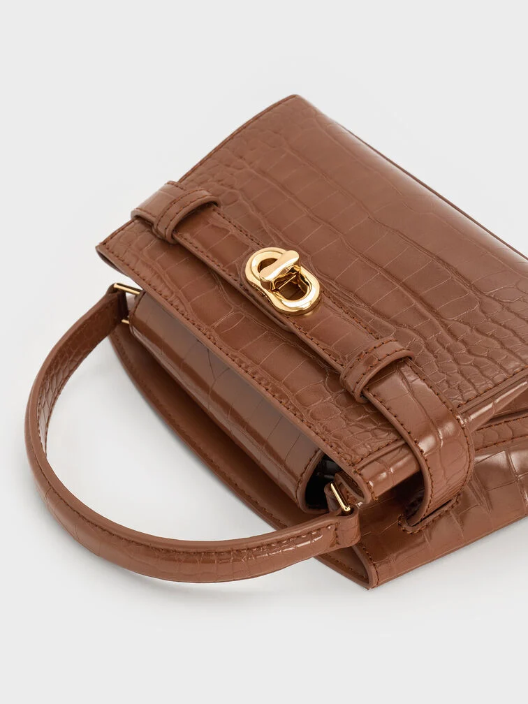 Aubrielle Croc-Effect Top Handle Bag