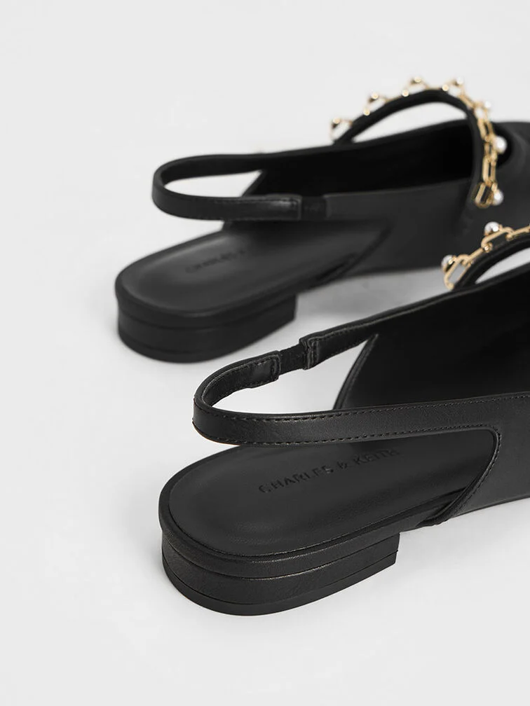 Rio Beaded Chain-Link Slingback Flats