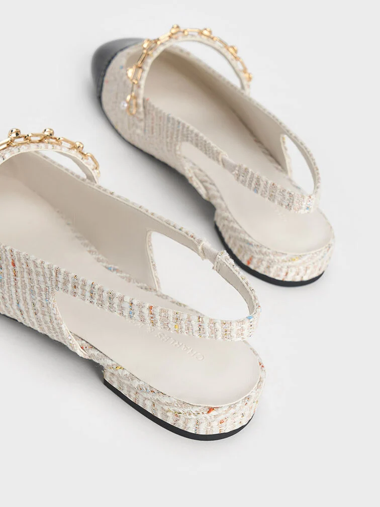 Rio Beaded Chain-Link Slingback Flats