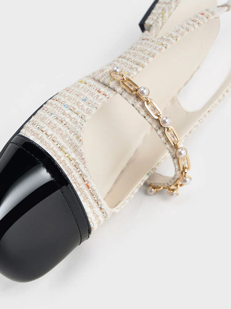 Rio Beaded Chain-Link Slingback Flats