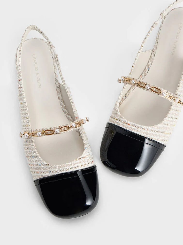 Rio Beaded Chain-Link Slingback Flats