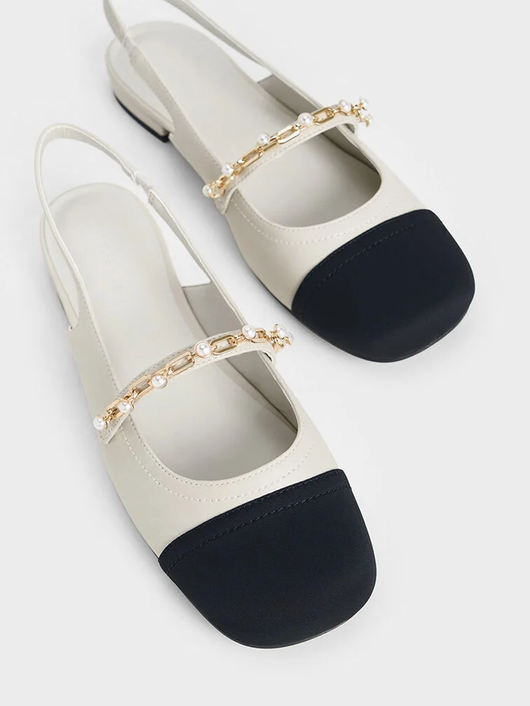 Rio Beaded Chain-Link Slingback Flats