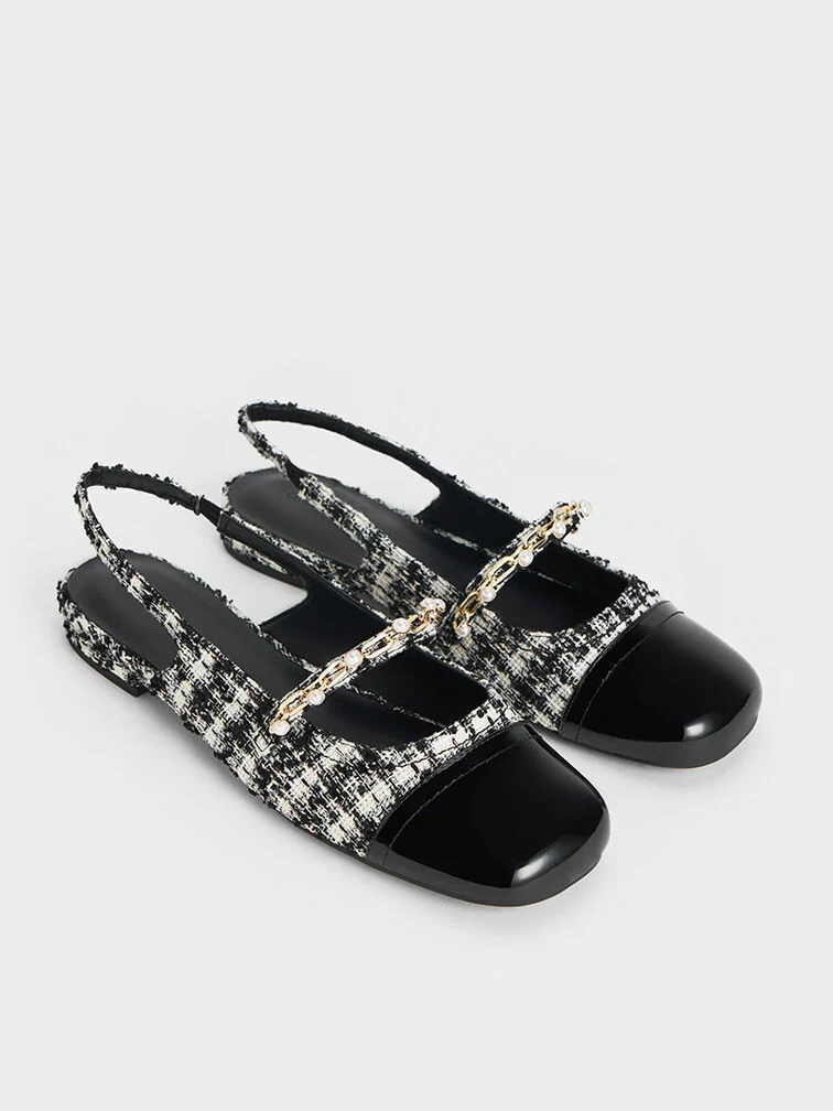 Rio Beaded Chain-Link Slingback Flats